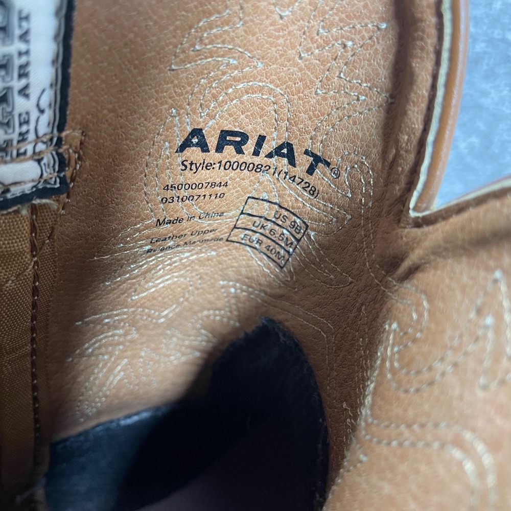 Ariat Fatbaby Western Boots Womens 9 Ostrich Print Leather Suede Tan - Picture 8 of 11